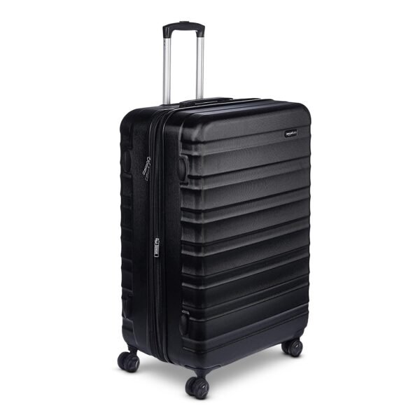Basics 30" Hardside Large Checked Luggage, Hardshell Suitcase With Wheels, Expandable For Up to 15% More Space, With Scratch-Resistant Surface, Four Multi-directional Wheels, Black