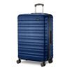 Basics 26" Hardside Medium Checked Luggage, Hardshell Suitcase With Wheels, Expandable For Up to 15% More Space, With Scratch-Resistant Surface, Four Multi-directional Wheels, Navy Blue